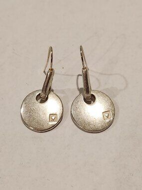 Artisan Silver Disc Drop Earrings